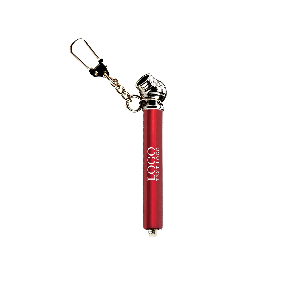 Aluminum Mini Tire Gauge With Key Chain Red With Logo