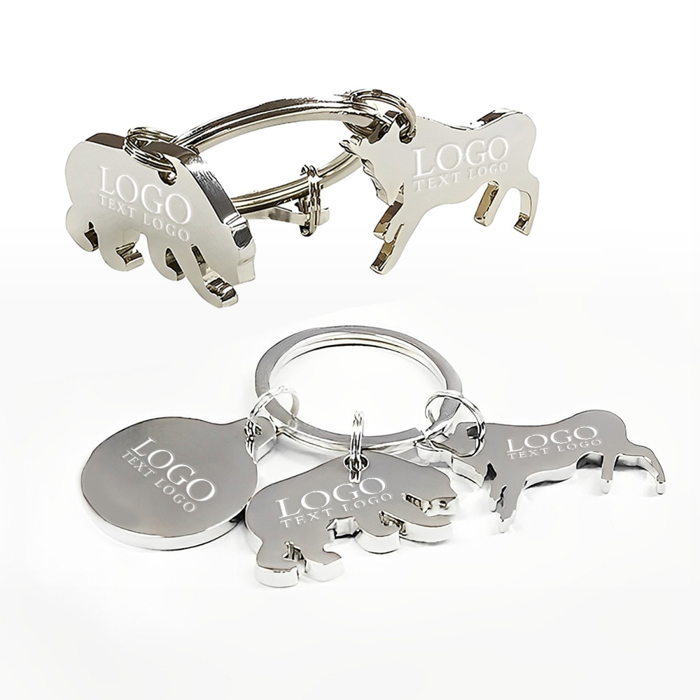 Bull and Bear Key Ring