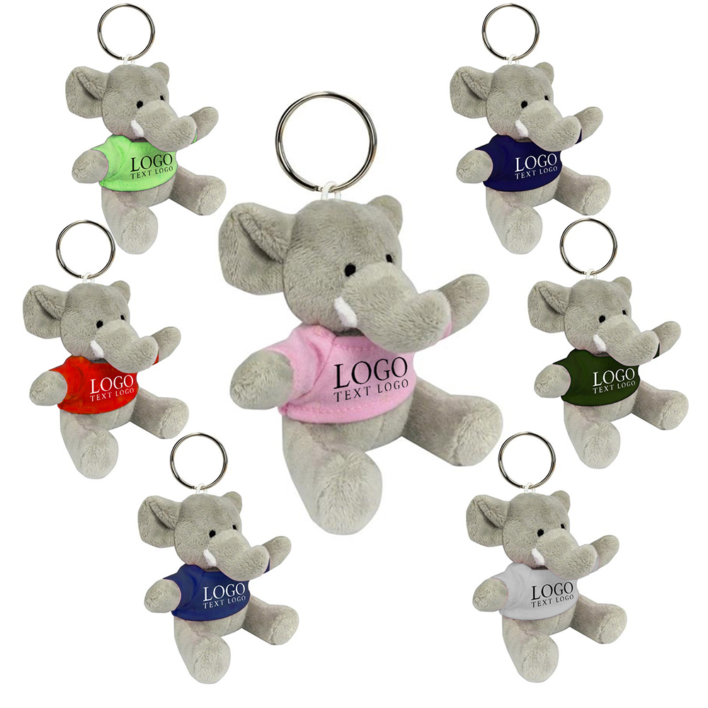 Mini Elephant Key Chain Group With Logo