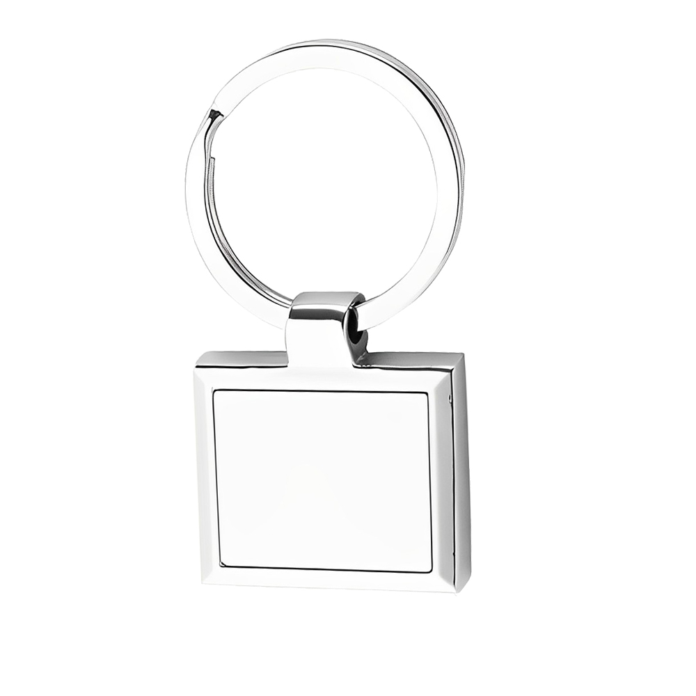 Square Frame Metal Keychains Front