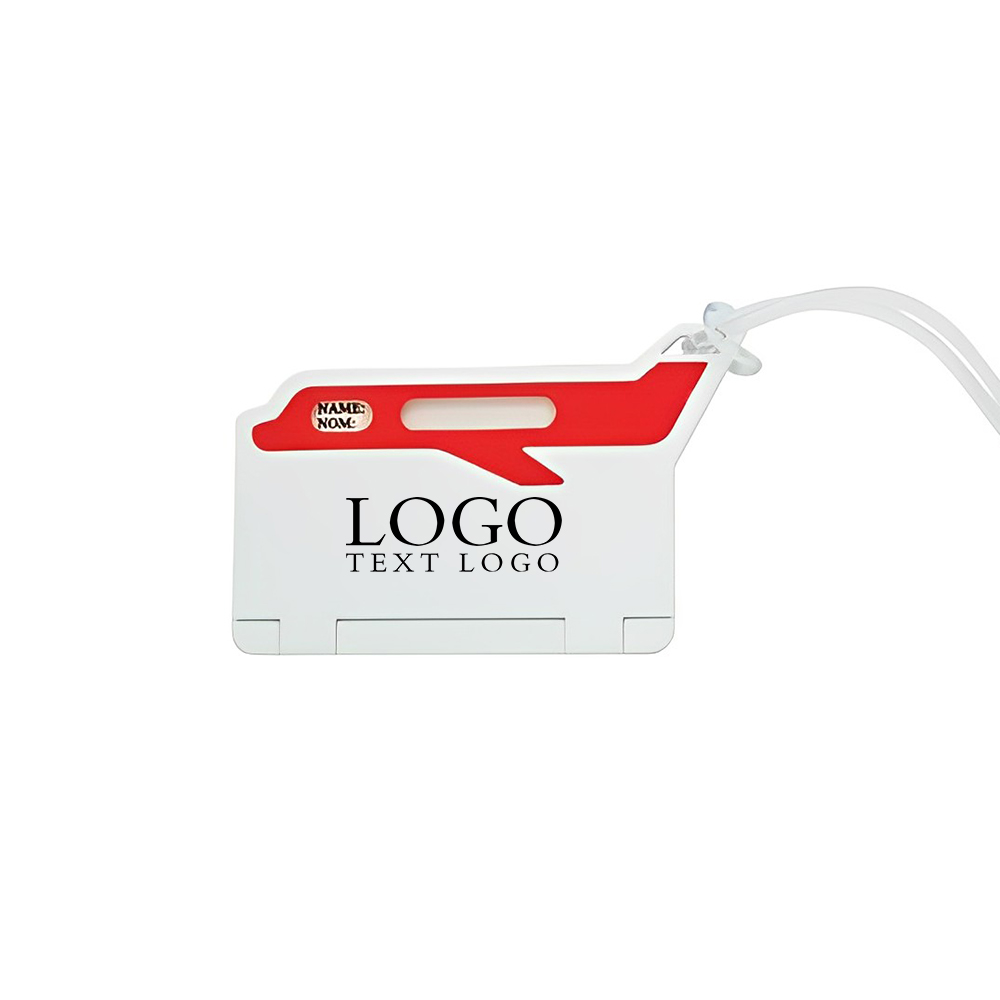 Luggage Tag Red White With Logo