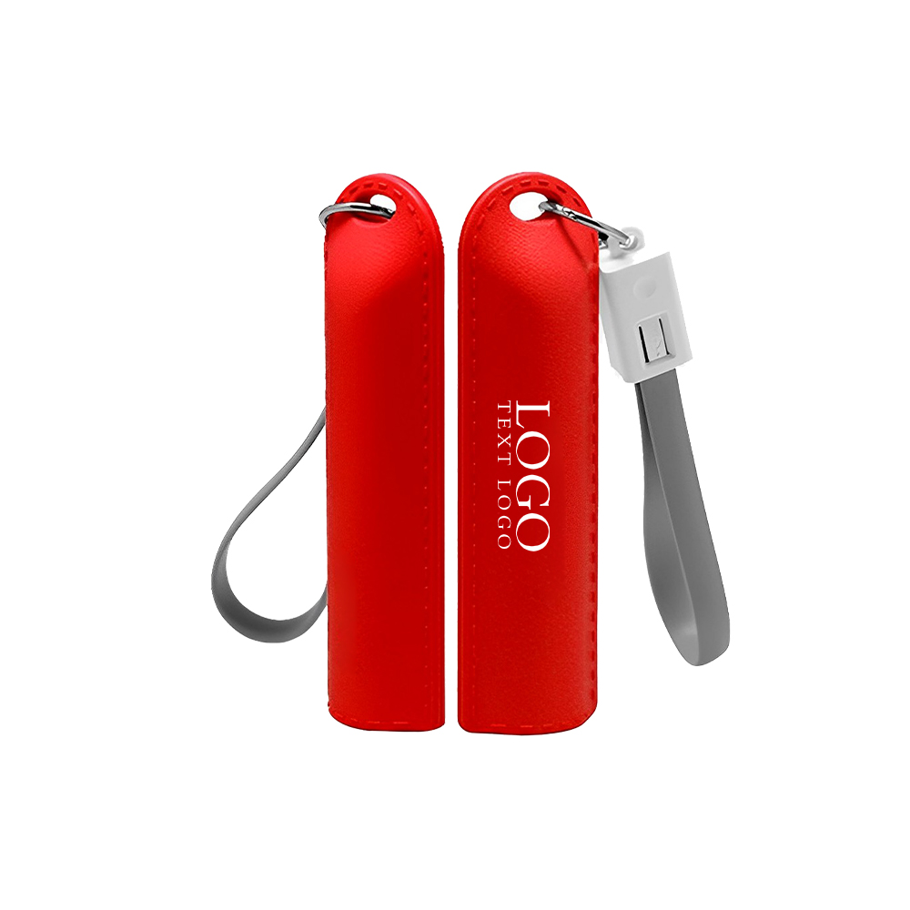 2000mA Key Chain Power Bank Red Logo