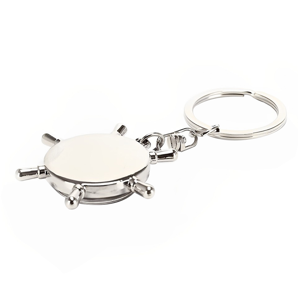 Helmsman Shape Keychain with Compass Decoration