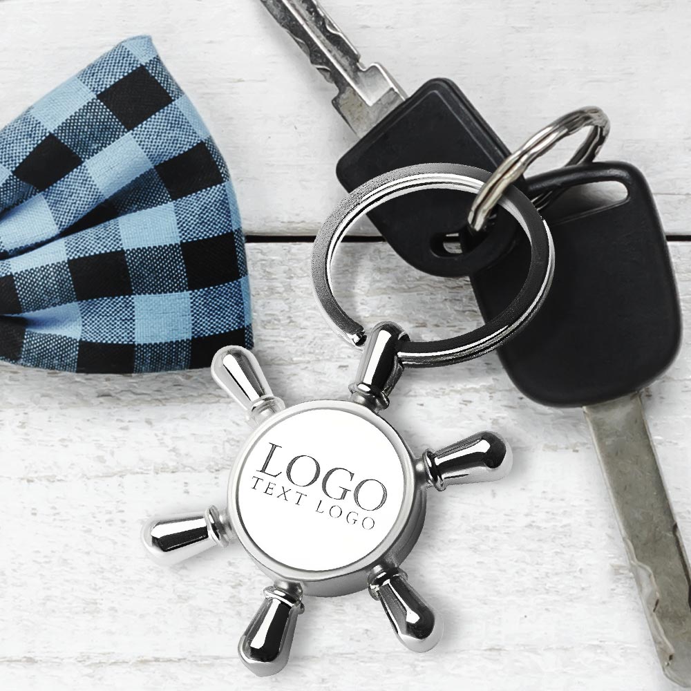 Giveaway Ship Wheel Keychains Silver