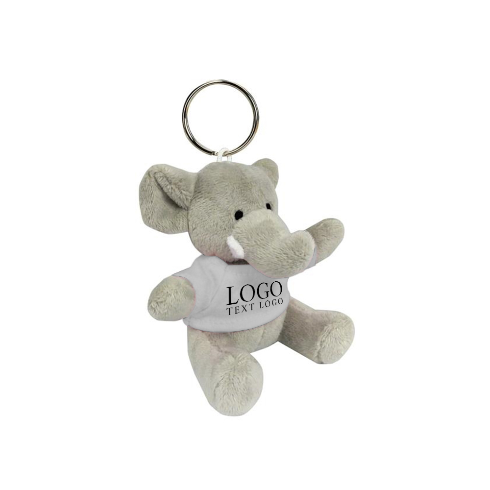 Mini Elephant Key Chain White With Logo