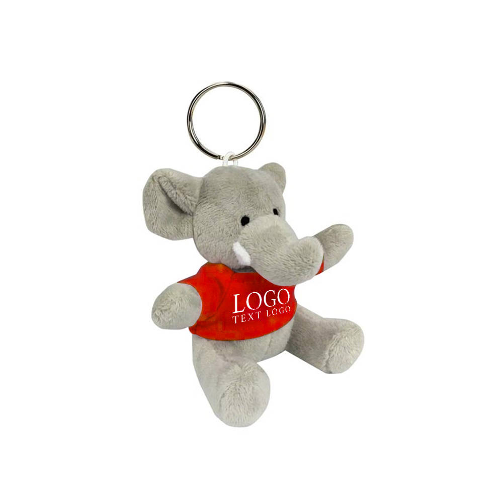 Mini Elephant Key Chain Red With Logo