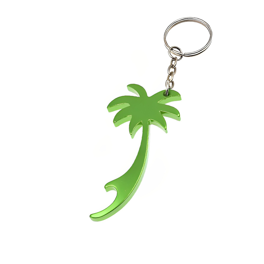 Green Palm Tree Bottle Opener Keychain for Summer