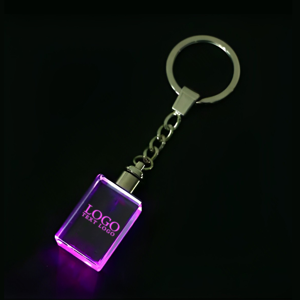 3D Crystal Keychain Logo Pink
