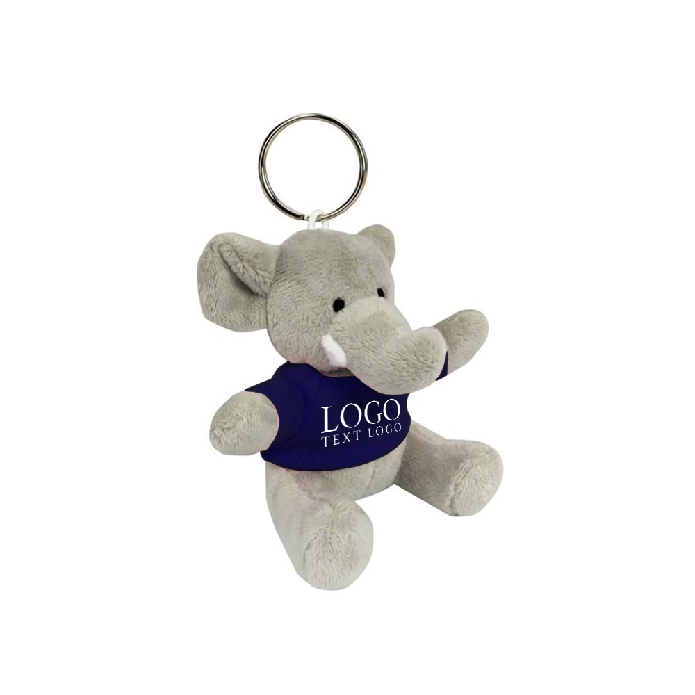 Mini Elephant Key Chain Navy Blue With Logo