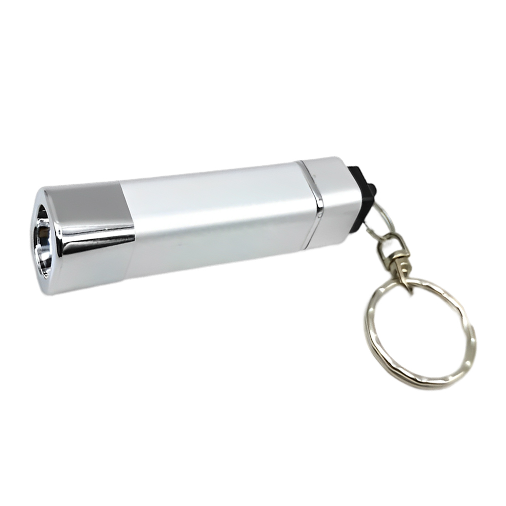 Marketing Square LED Flashlight Keychain Silver
