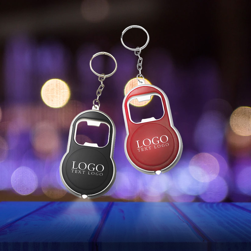 Giveaway Bottle Opener & LED Keychains Red