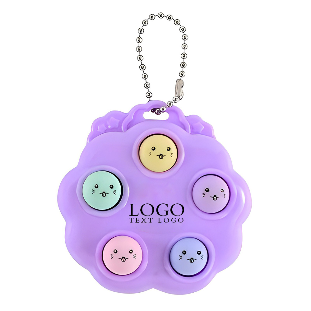 Pop Bubble Keychain Toy Pendant Logo Purple