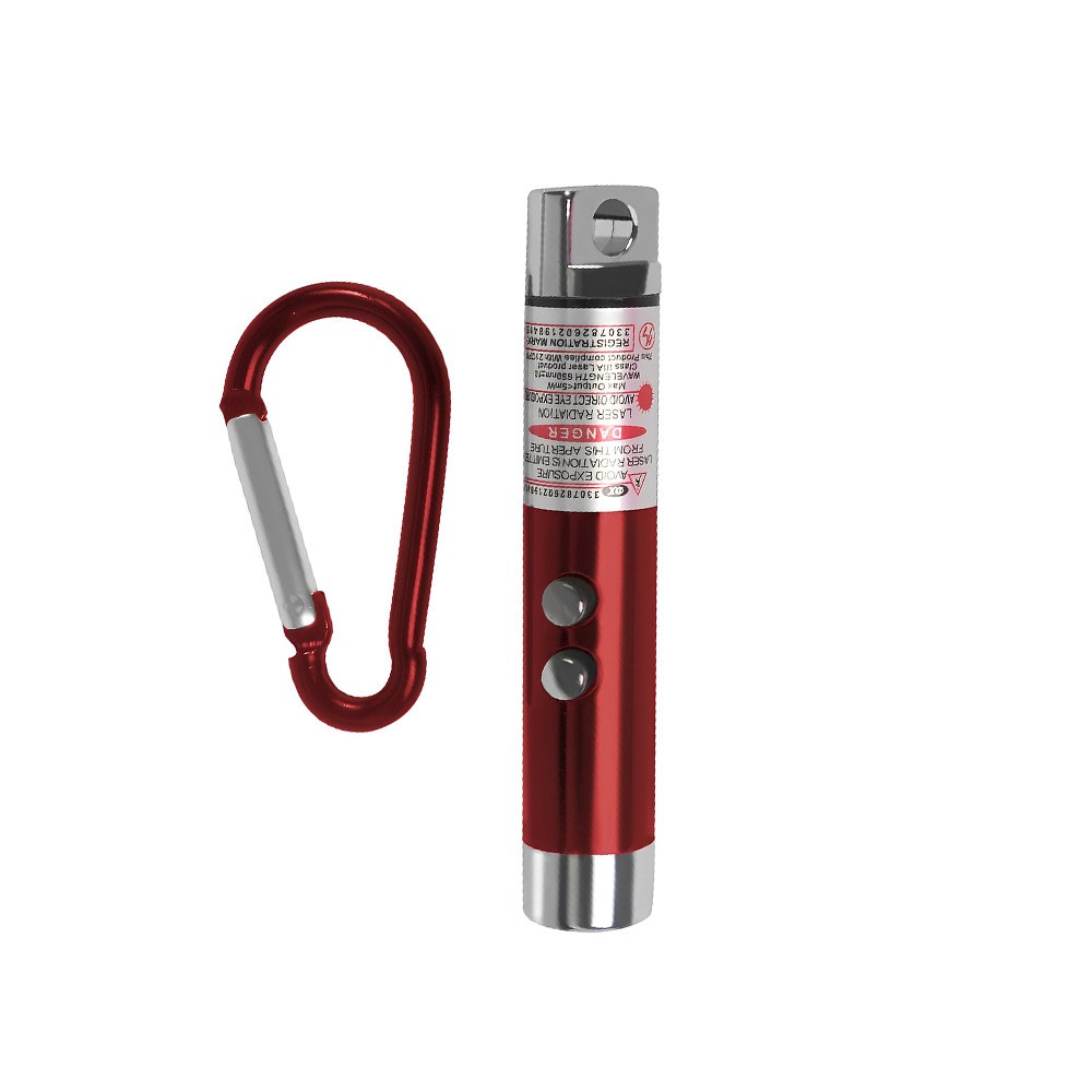 2-LED Laser Pointer Keychain Flashlight Red