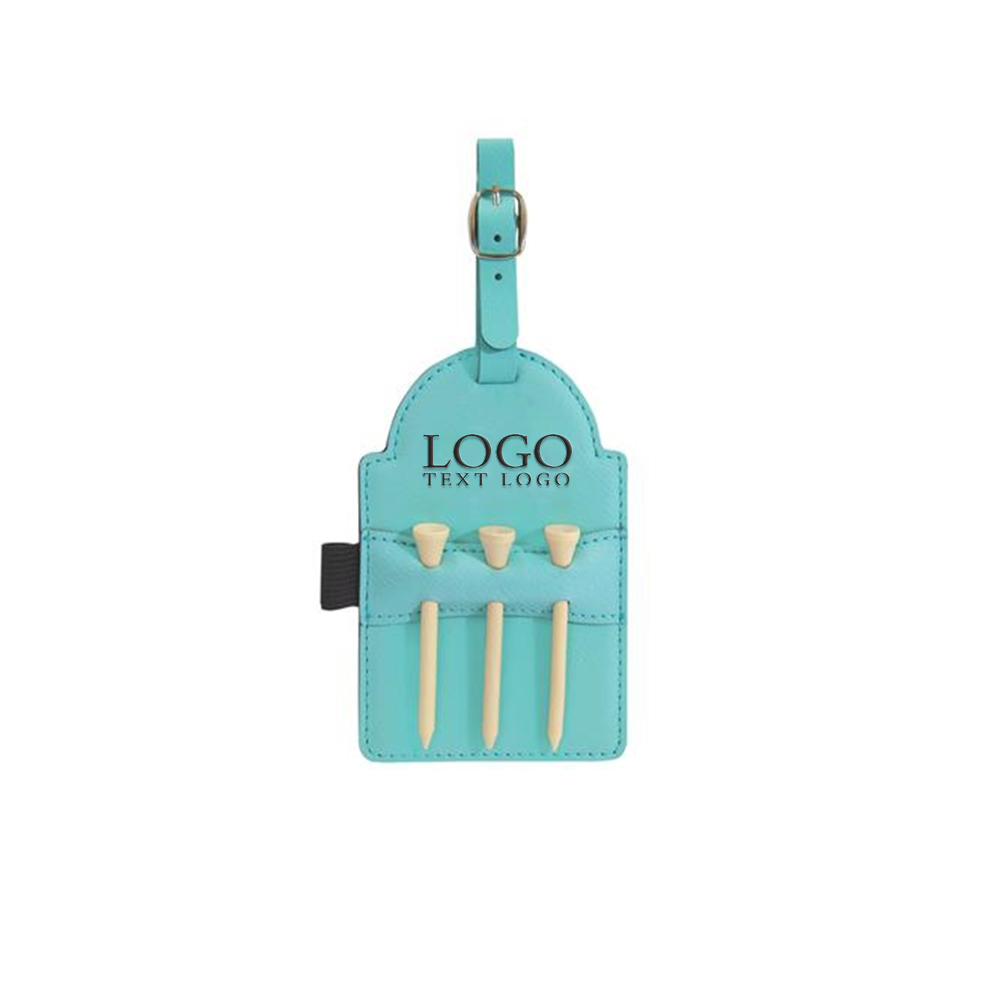Leatherette Golf Bag Tag Teal With Logo