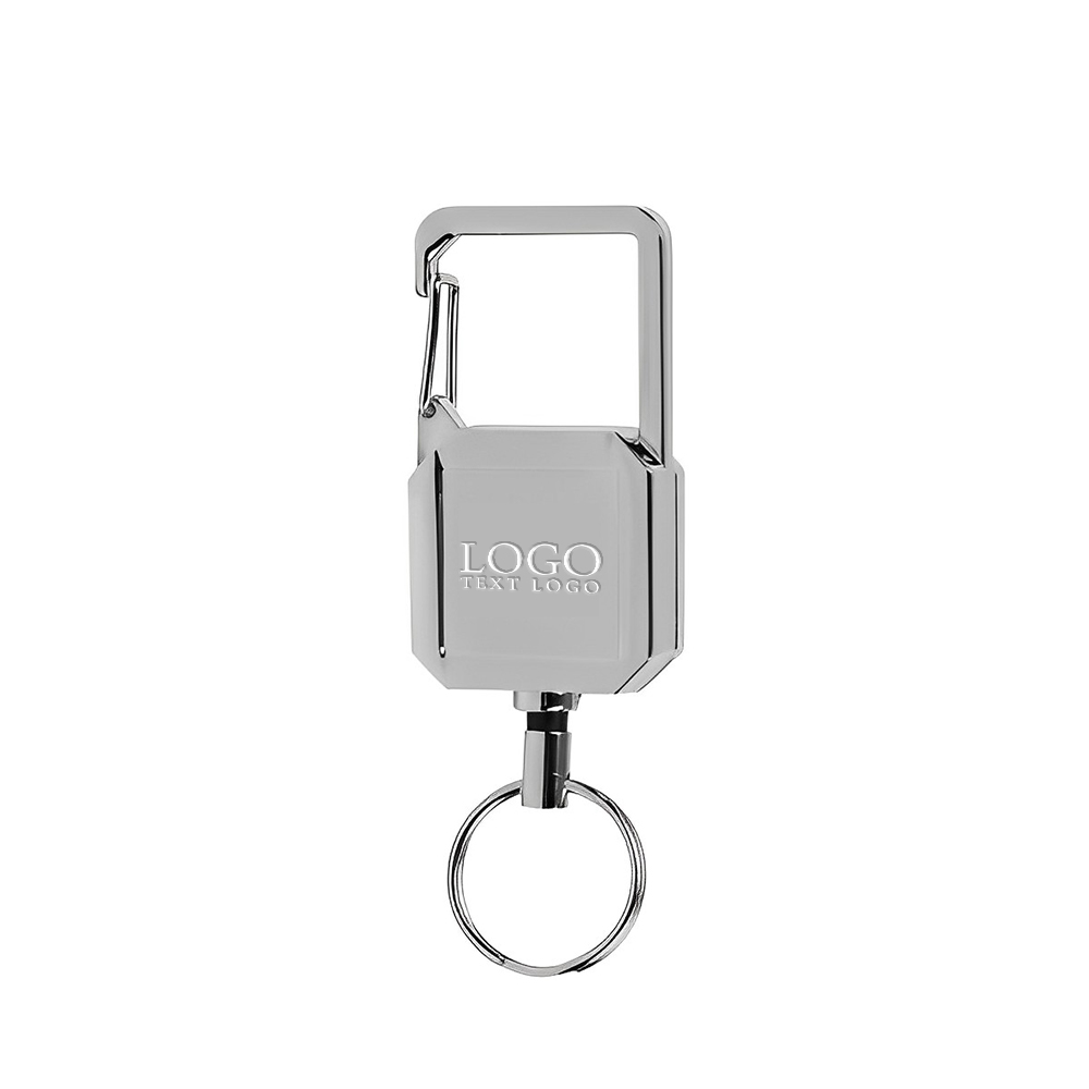 Carabiner Keychain Silver With Logo