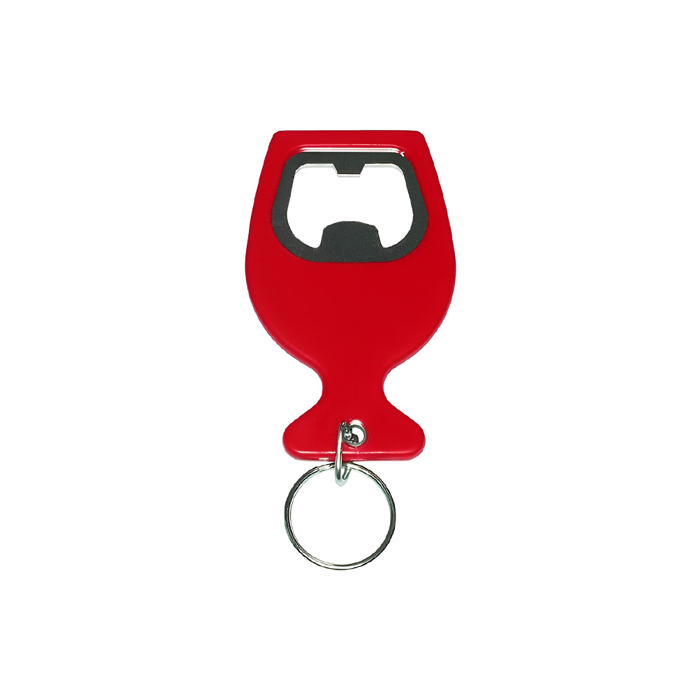 Red Wine Cup Shape Aluminum Bottle Opener Keychain