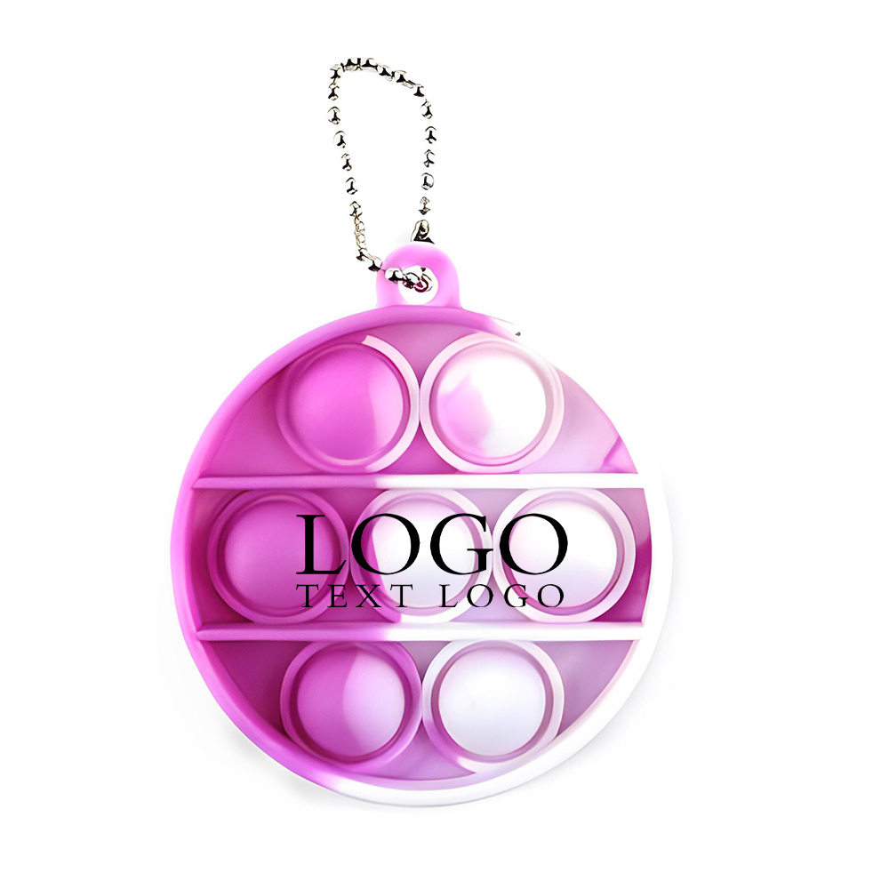 Push Popping Bubble Keychain Logo Pink