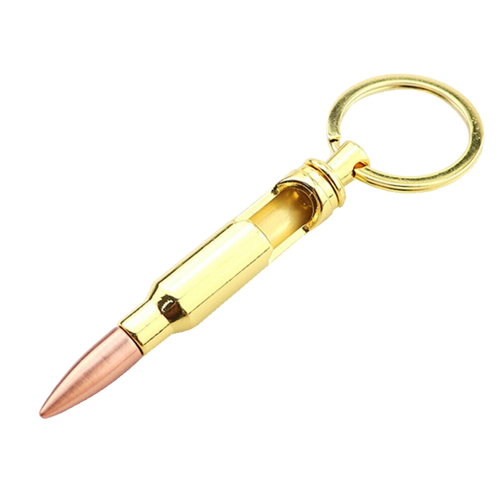 Bullet Bottle Opener Keychain Gold