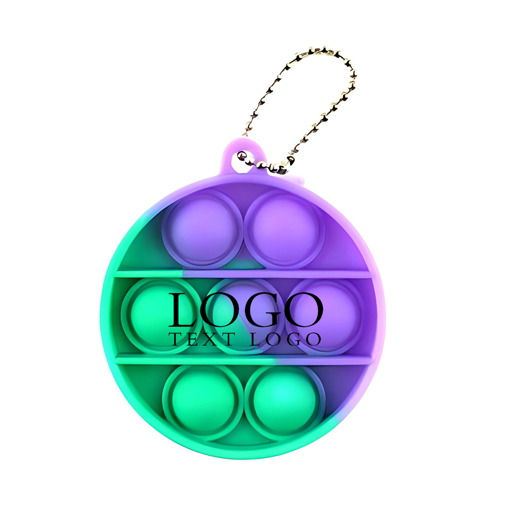 Push Popping Bubble Keychain Logo Green