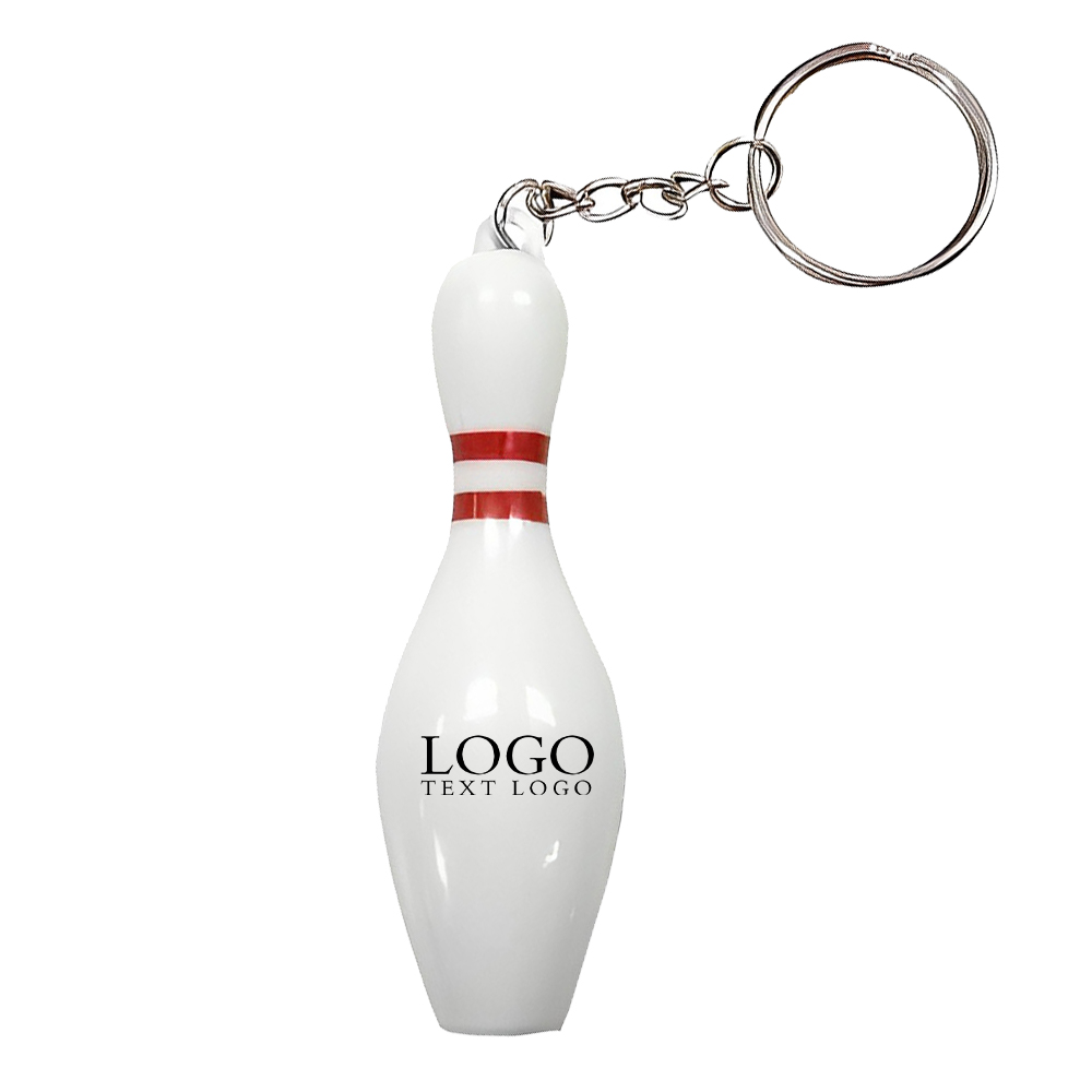 Marketing Bowling Pin Keychain White With Logo