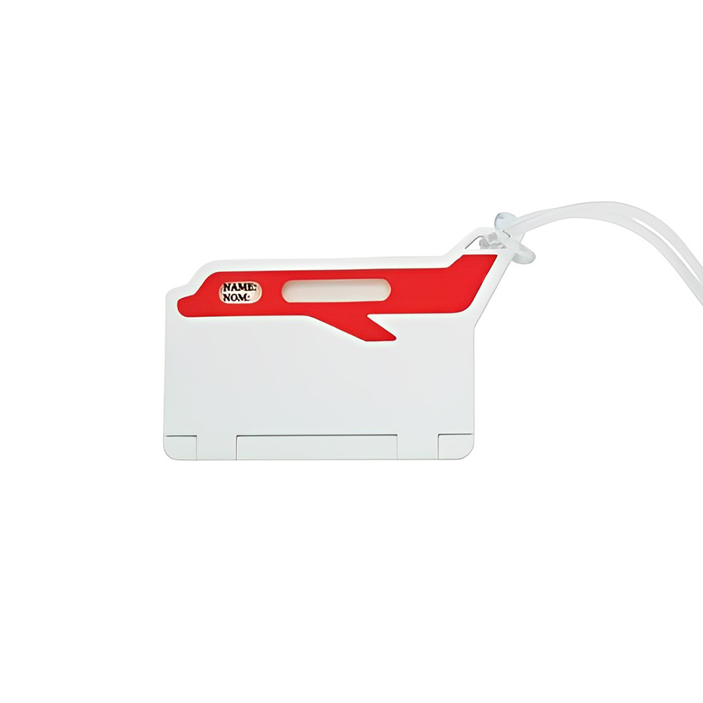 Luggage Tag Red White Blank