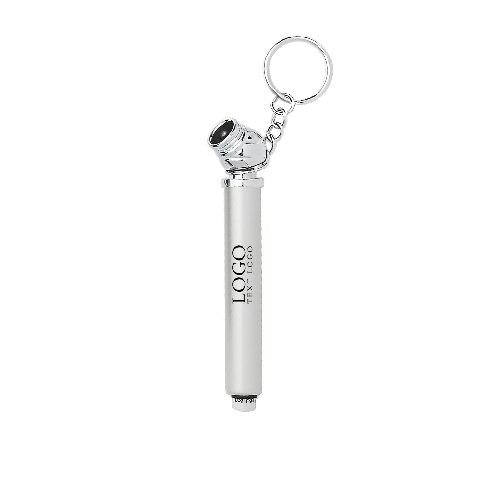 Custom Mini Tire Gauge Key Chains Metallic Silver With Logo