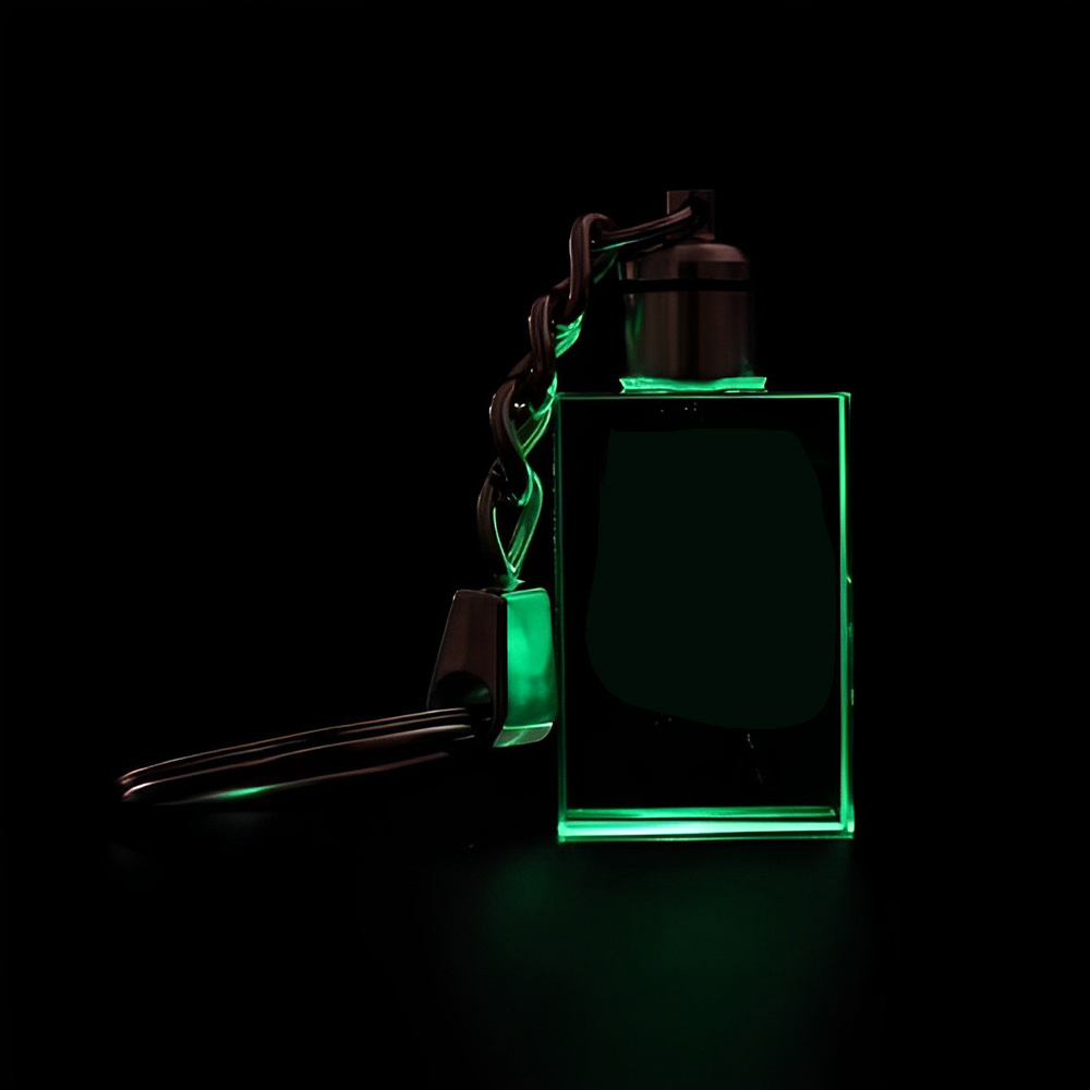 3D Crystal Keychain Green