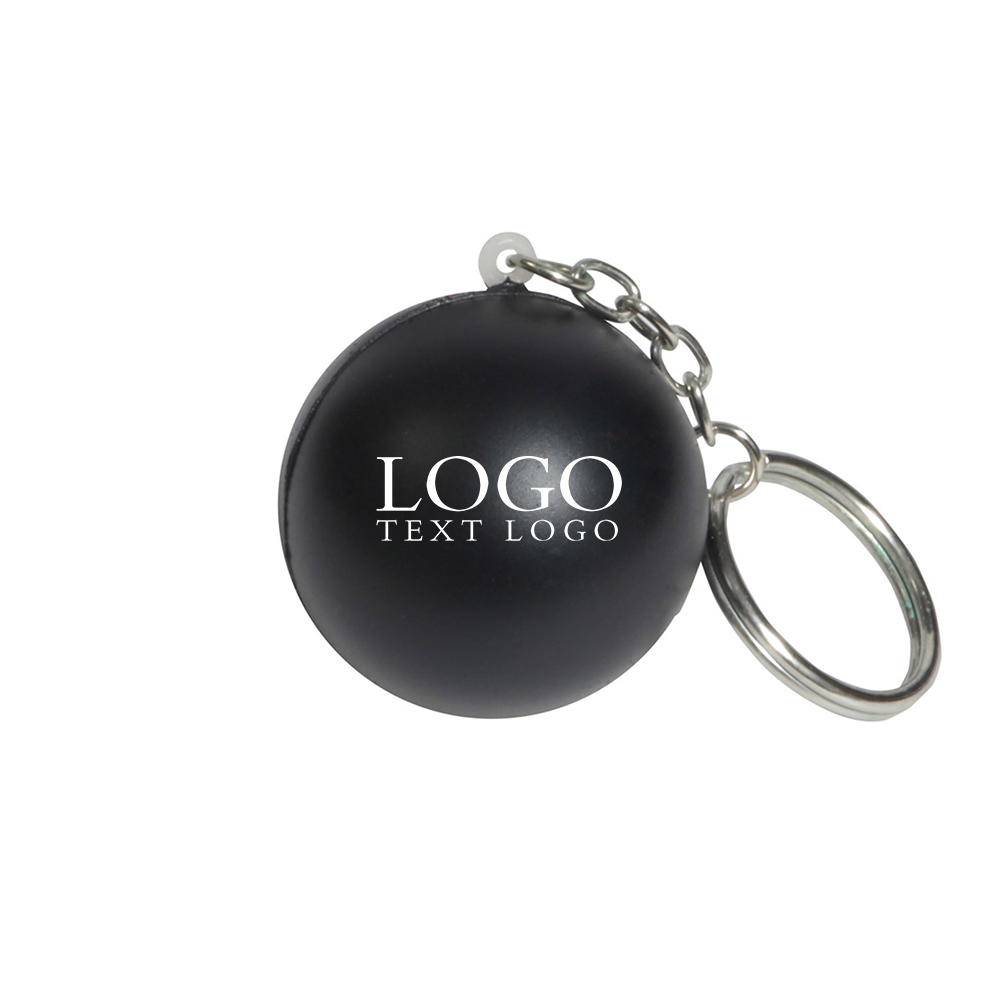 Black Stress Ball Key Chain With Logo