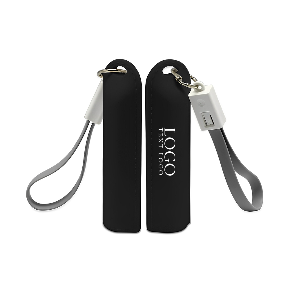 2000mA Key Chain Power Bank Logo Black