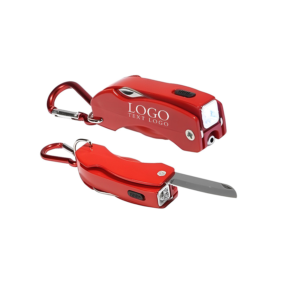 Red The Everything Tool With Carabiner With Logo