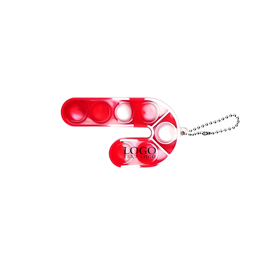 Pop Bubble Toy Keychain Logo Red