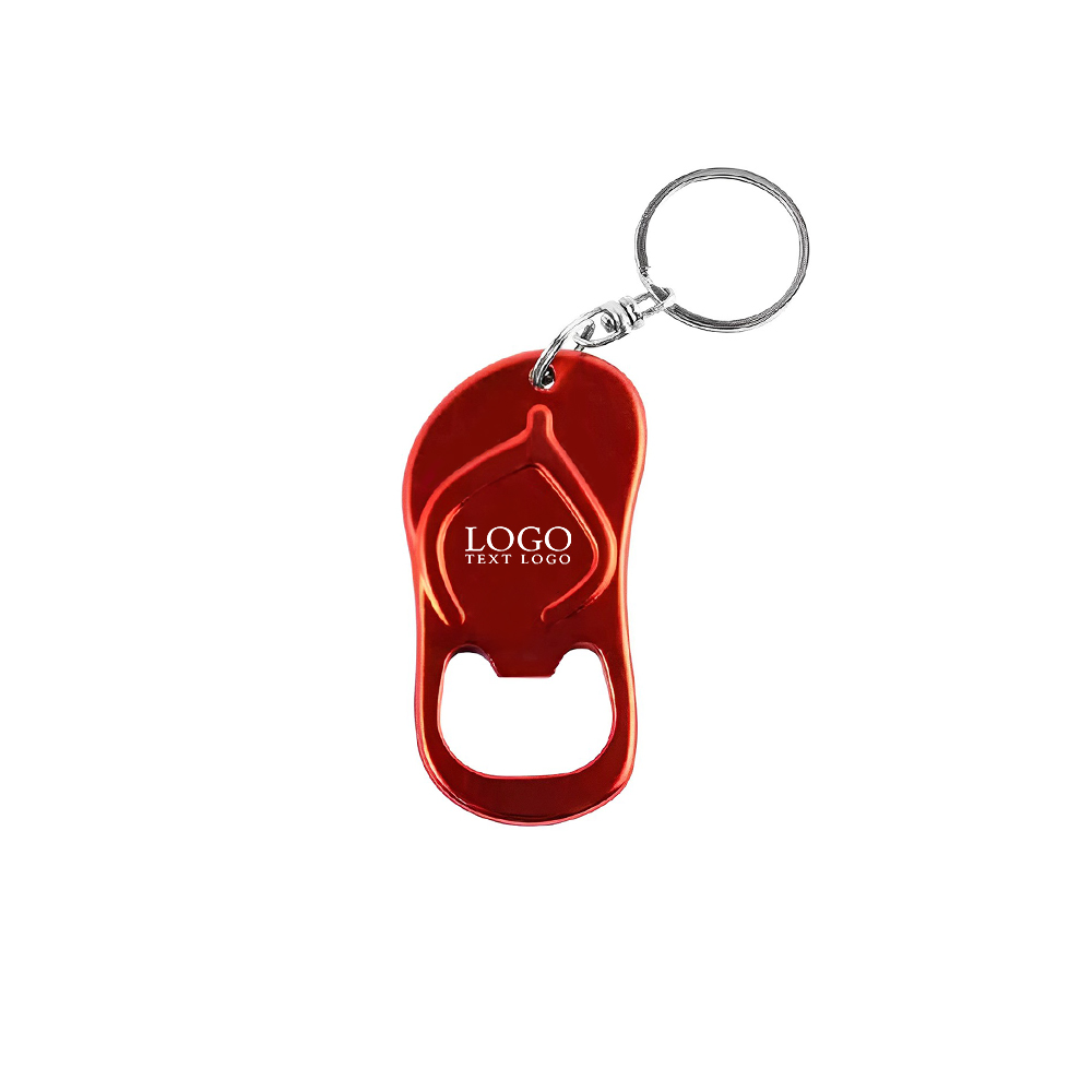 Marketing Sandal Bottle Opener Key Chain Red With Logo