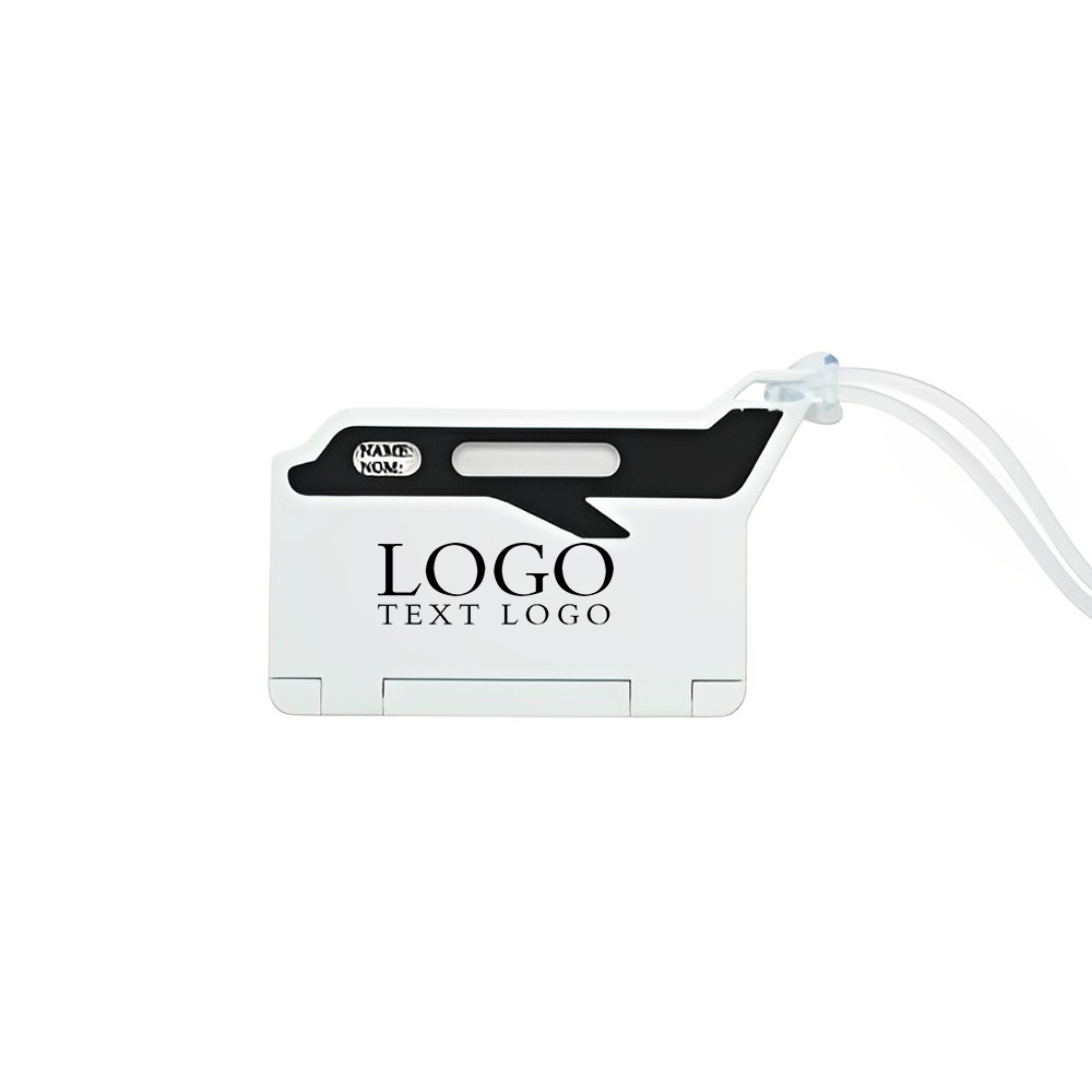 Luggage Tag Black White With Logo