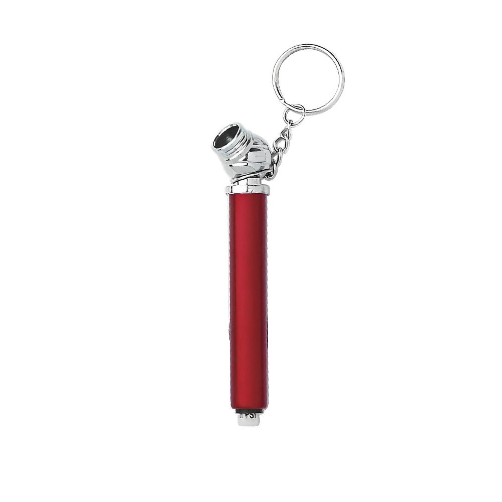 Custom Mini Tire Gauge Key Chains Metallic Red