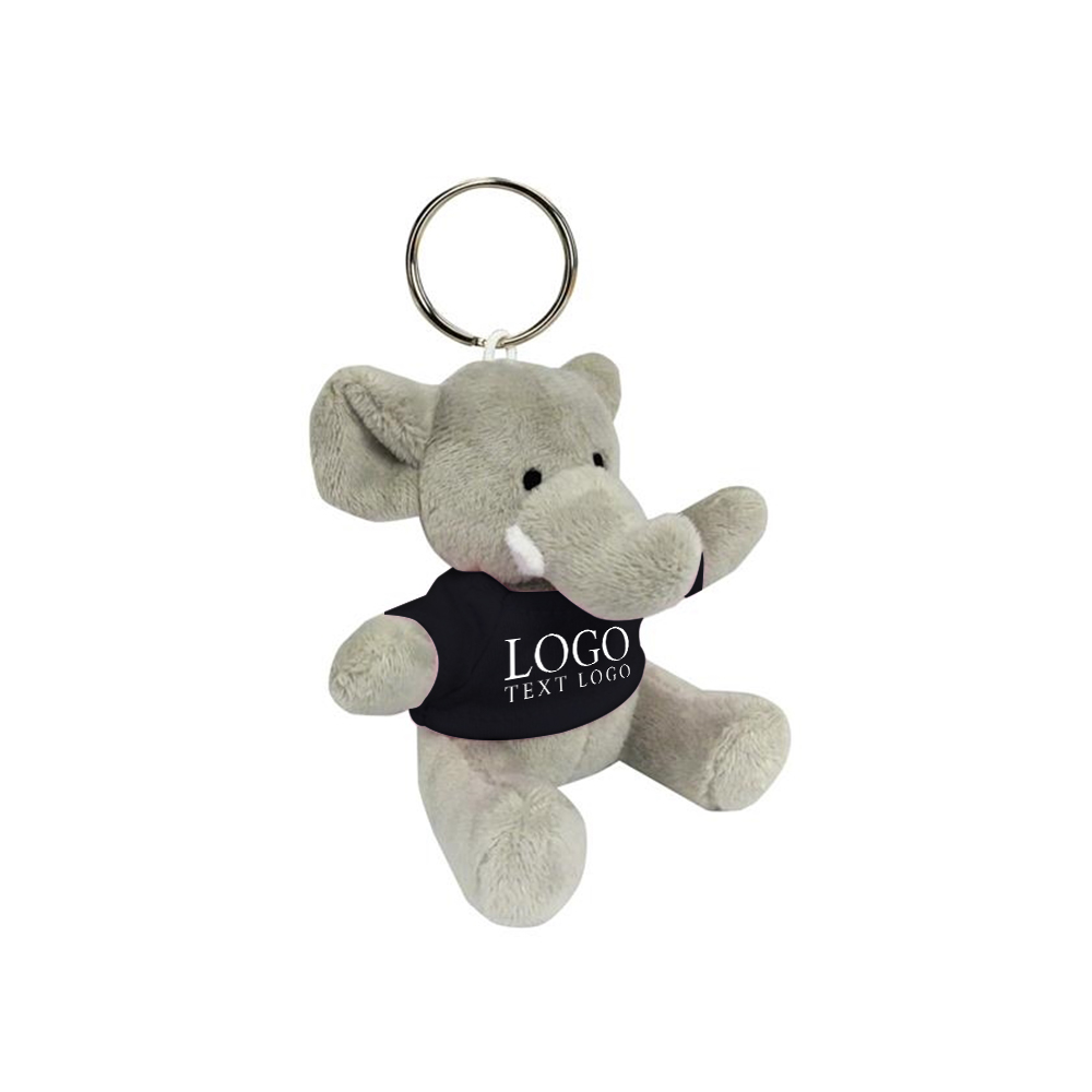 Mini Elephant Key Chain Black With Logo