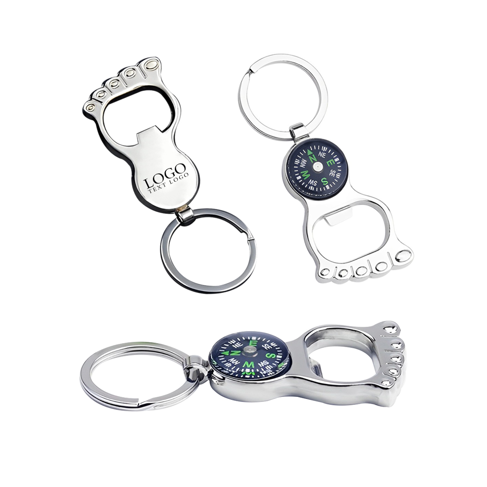 Bottle Opener Keychain with Compass With Logo-Group