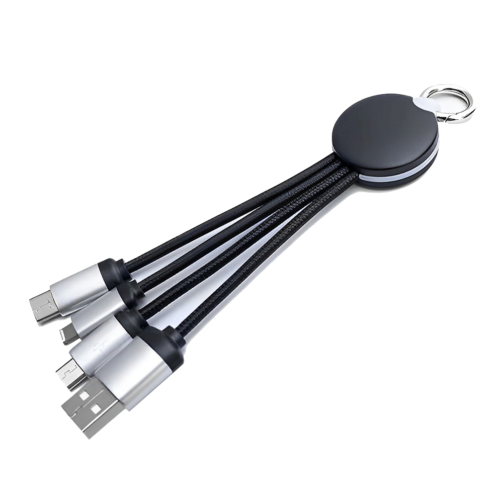 3 in1 USB Cable Keychain Black