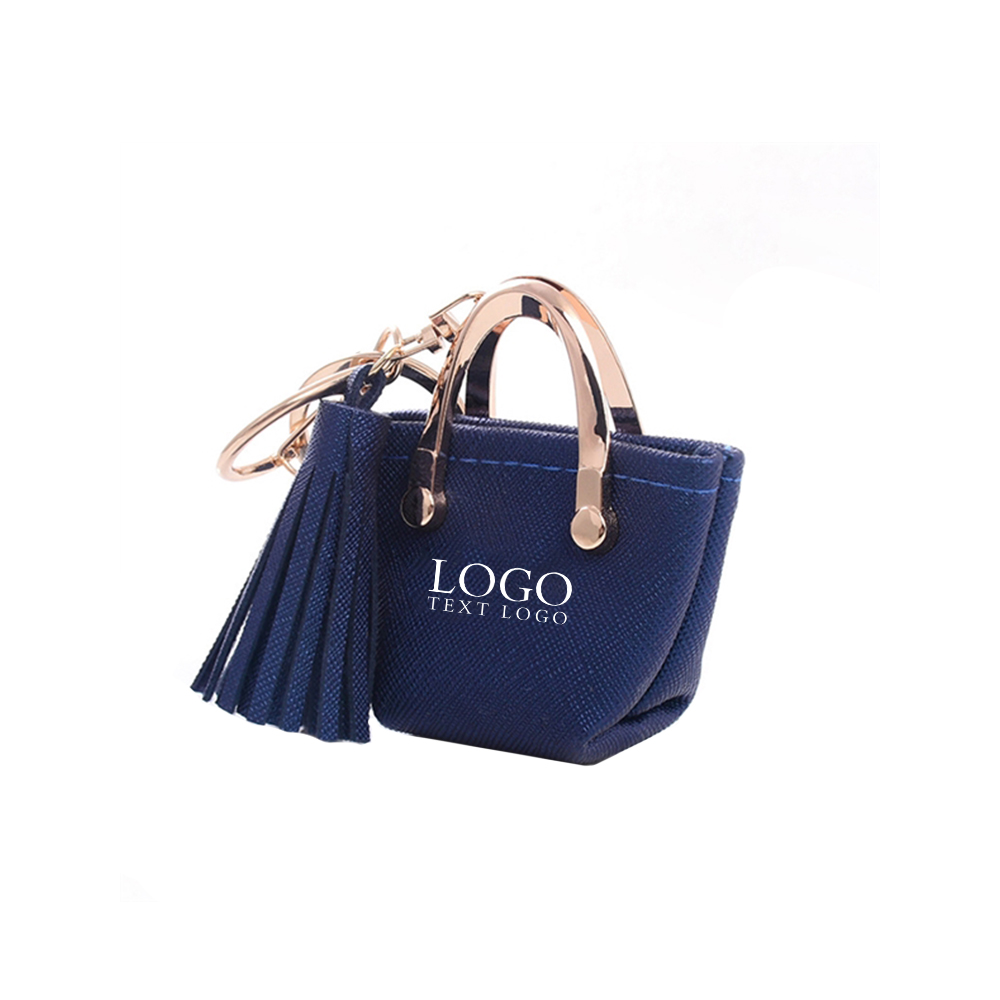 Navy Blue Leather Kiss Lock Coin Purse Wallet With Logo