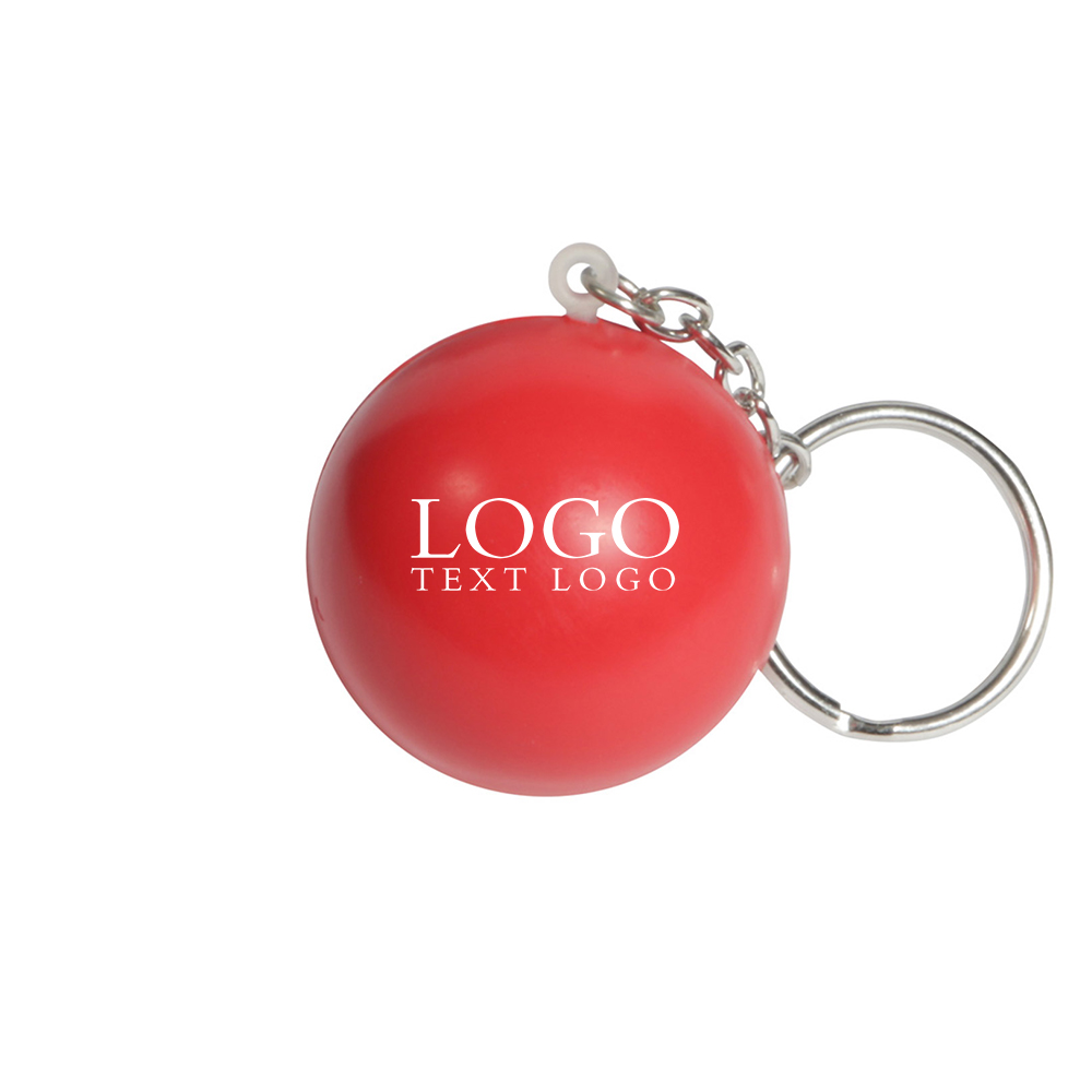 Red Stress Ball Key Chain With Logo
