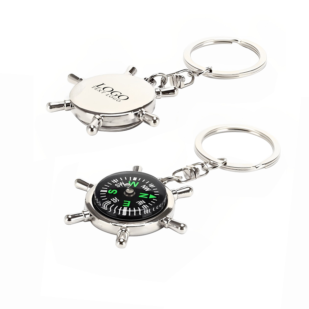 Helmsman Shape Keychain with Compass Decoration With Logo-Group One