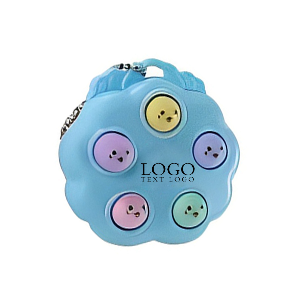 Pop Bubble Keychain Toy Pendant Logo Blue