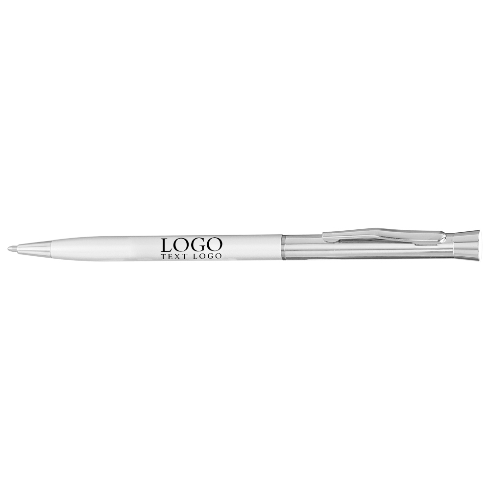 Promotional Slim Metal Hotel Pen Silver With Logo