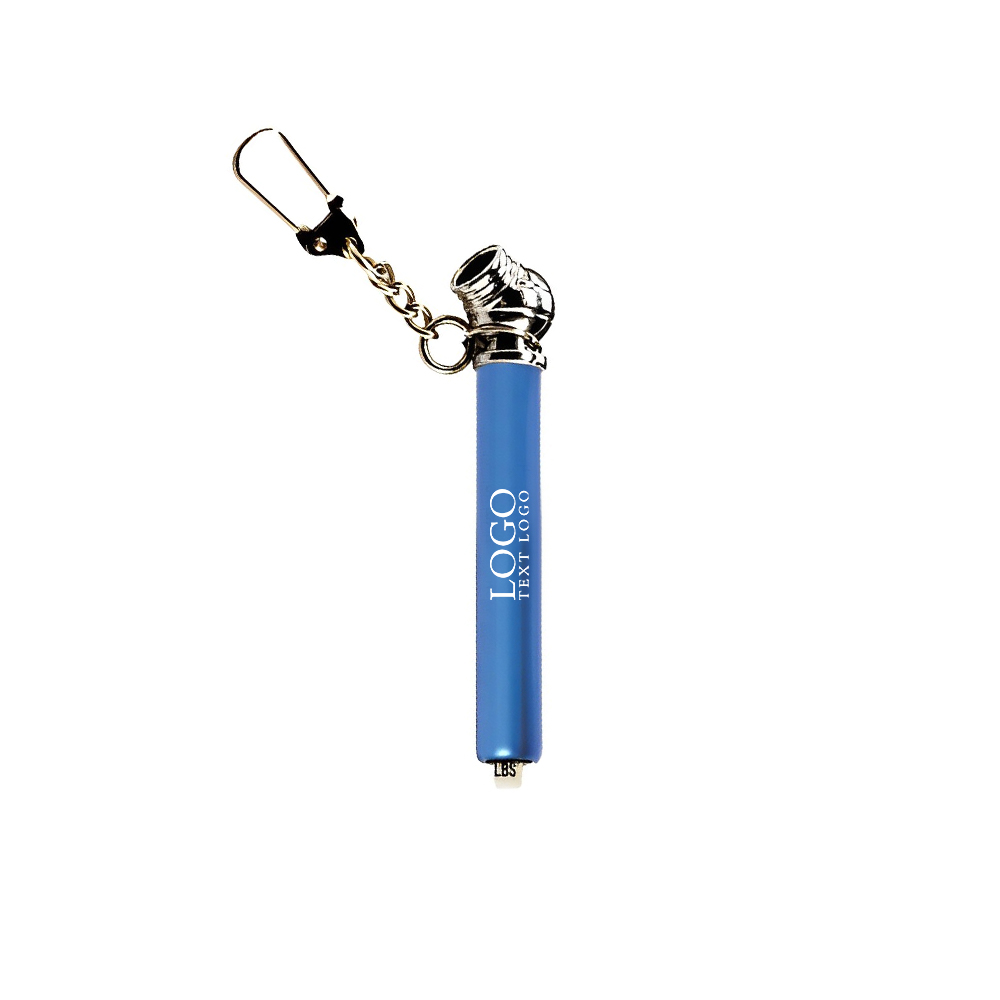 Aluminum Mini Tire Gauge With Key Chain Blue With Logo