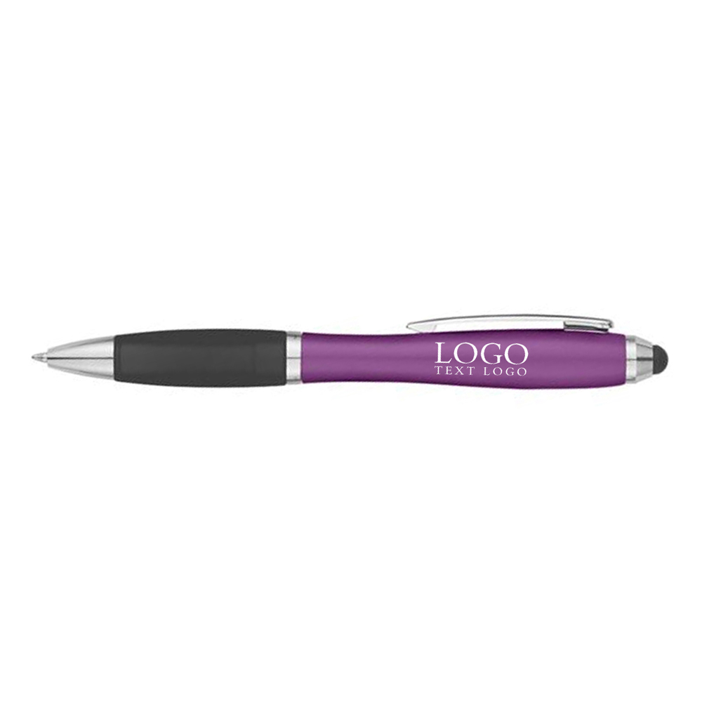 Promotional Satin Stylus Twist Pen Purple With Logo