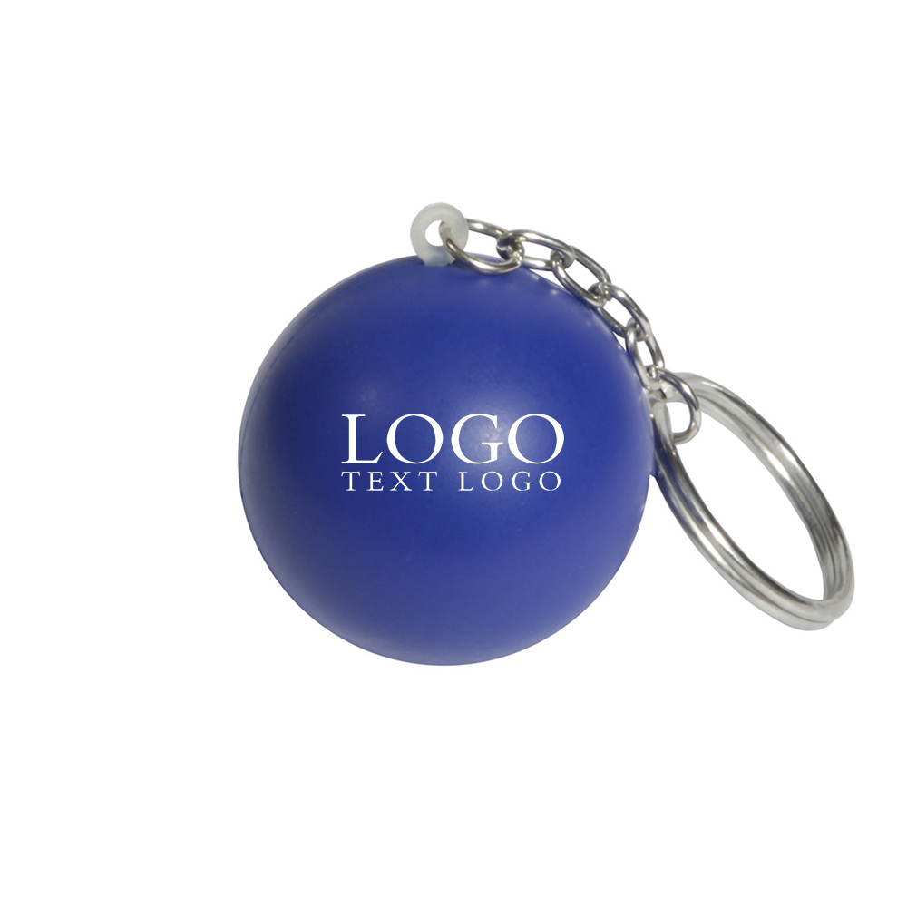 Blue Stress Ball Key Chain With Logo