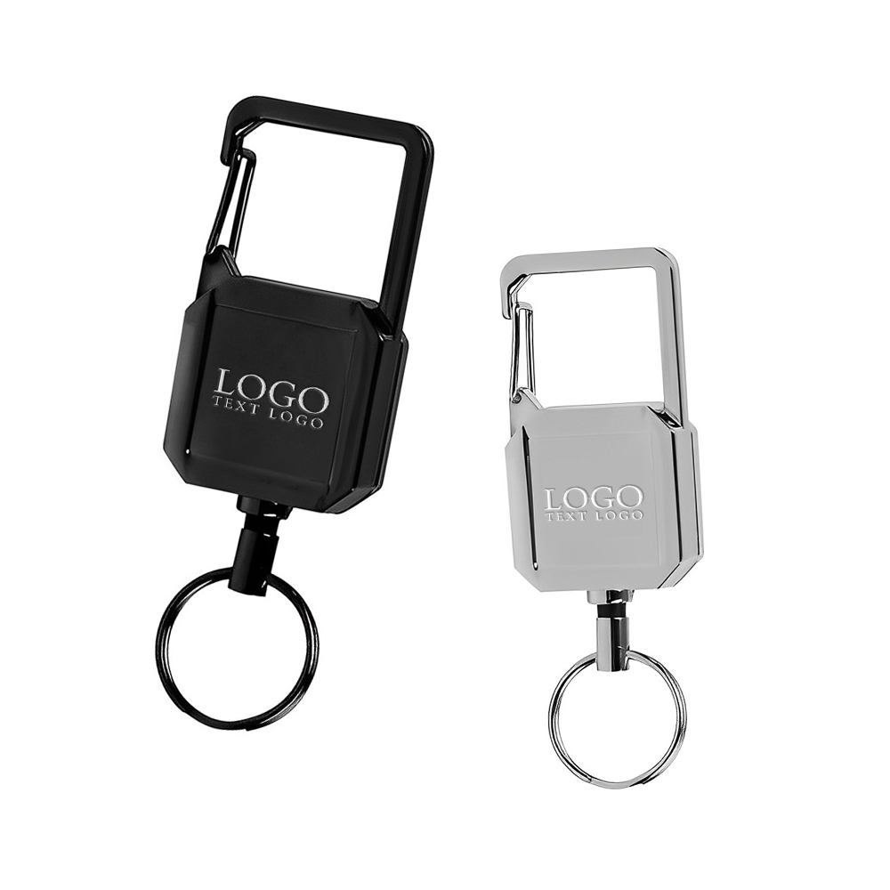 Zinc Alloy Badge Reel Keychain with Carabiner