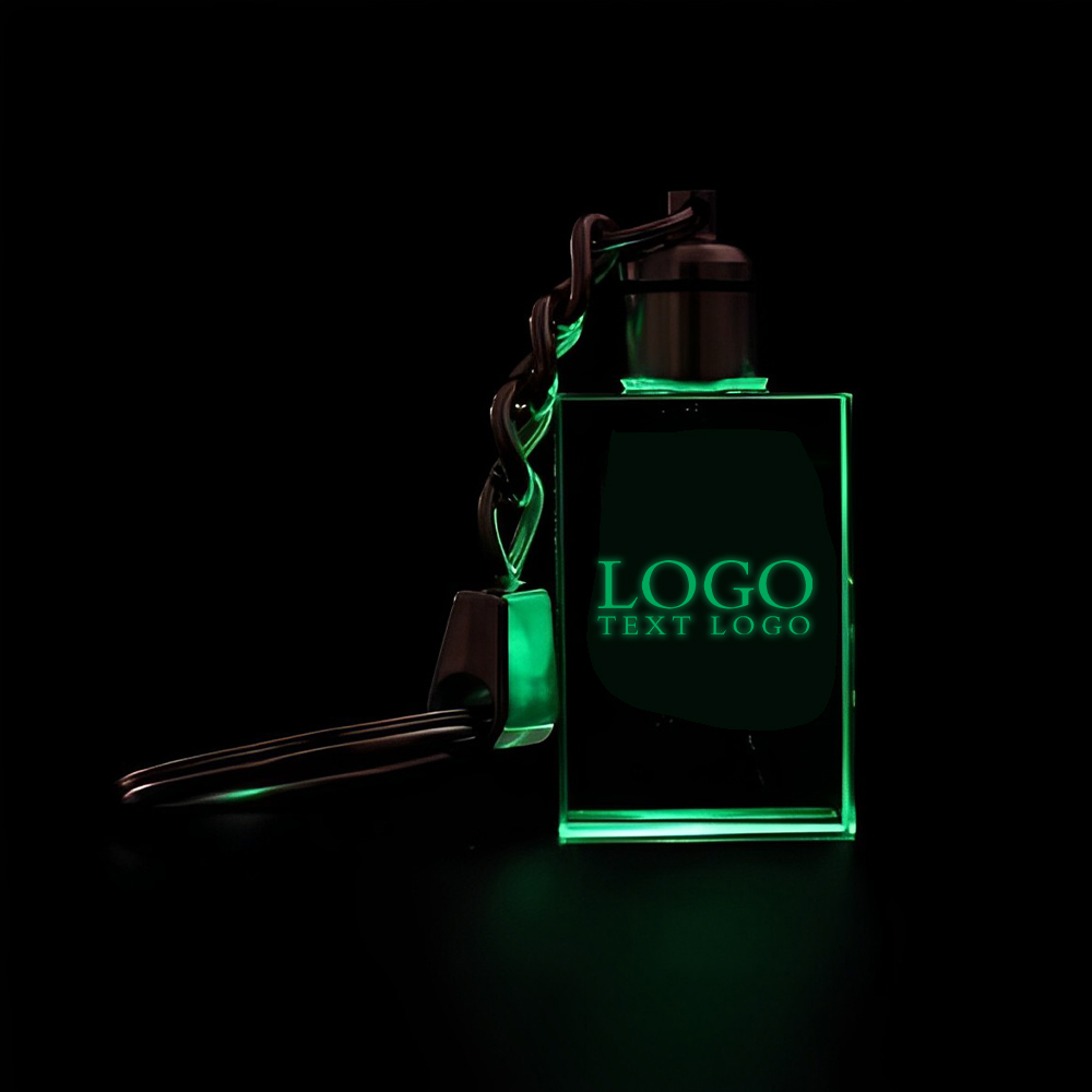 3D Crystal Keychain Logo Green