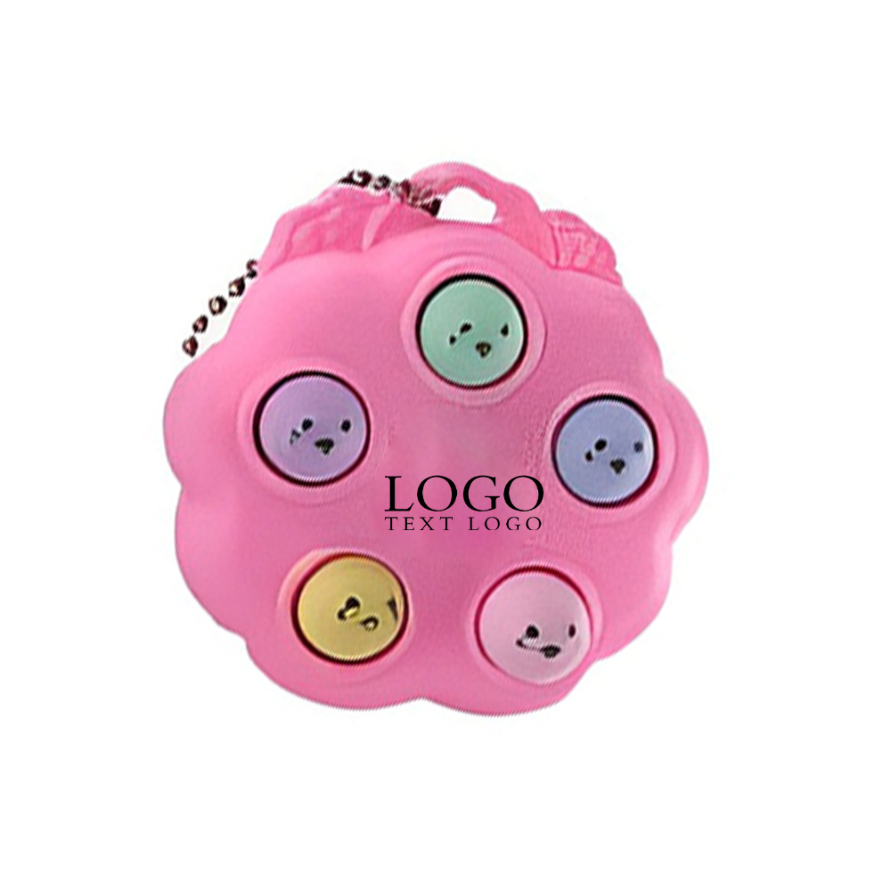 Pop Bubble Keychain Toy Pendant Logo Pink