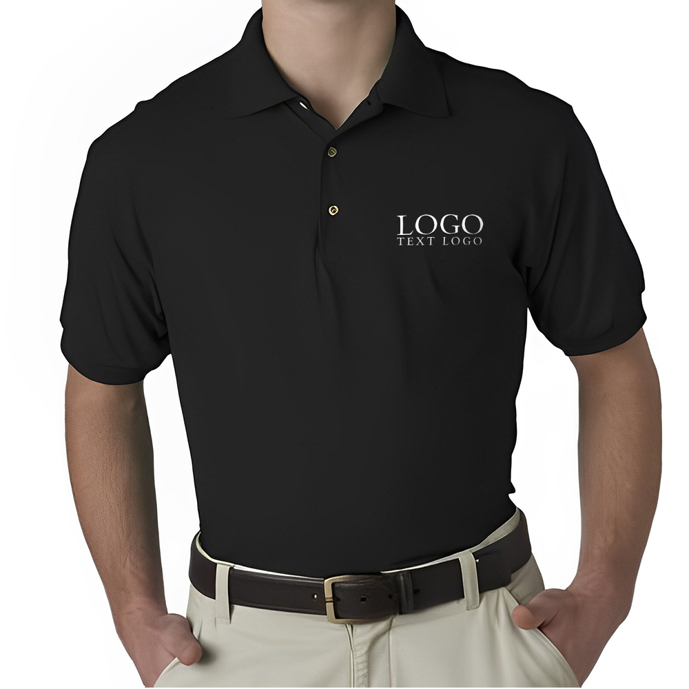 Printed Gildan Adult Jersey Sports Shirt Black With Logo