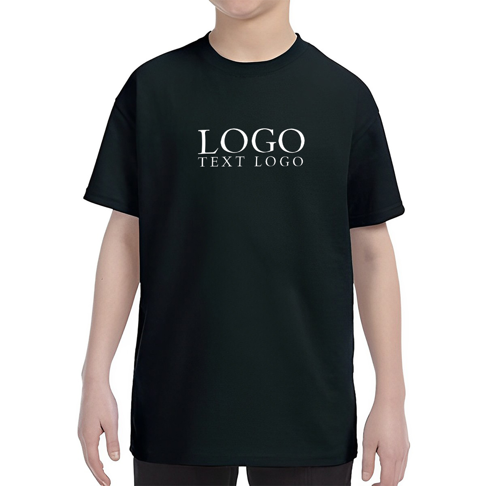 Custom Gildan Heavy Cotton Youth T-shirts Black With Logo